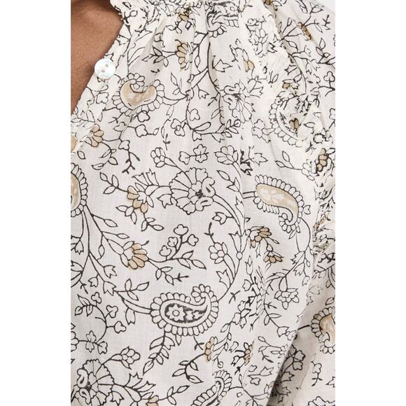 Cleobella Ivy Floral Long Sleeve Peasant Blouse. Small - Picture 3 of 6